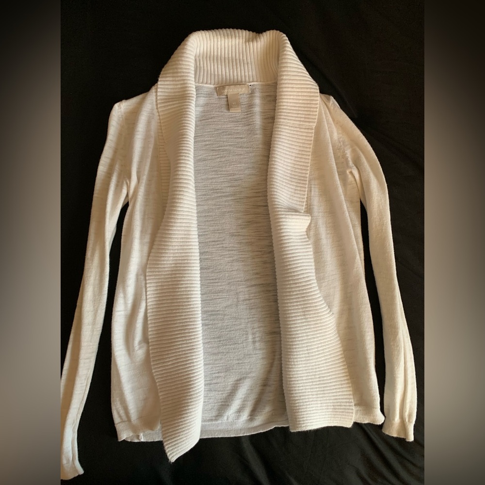 Banana Republic Ivory Ribbed Cardigan